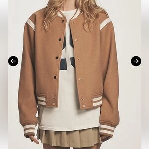 Bishop + Young Camel Varsity Jacket- Size L